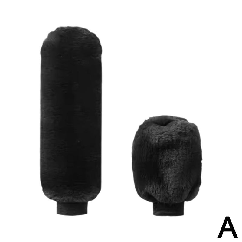 Winter plush gear shift cover, handbrake cover set, gear shift lever cover, gear position cover, manual transmission interior car accessories